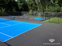 Cancha de Tenis en Azul Claro y Negro